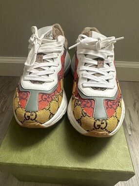 Gucci Rhyton Multi GG Chunky Sneakers - 
Size 35 1/2 women